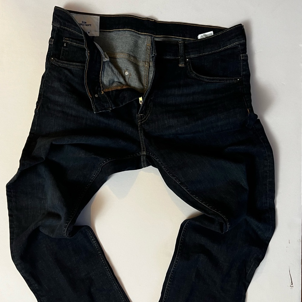 H&M Slim Coupe Etroite Mens Raw Dark Wash Jeans Size 38 W